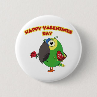 happy valentine parrot ronde button 5,7 cm