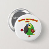 happy valentine parrot ronde button 5,7 cm (Voorkant /achterkant)