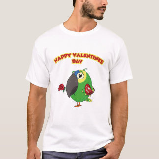 happy valentine parrot t-shirt