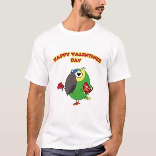 happy valentine parrot t-shirt (Voorkant)