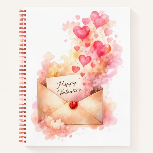 Happy Valentine Romantic Love Notebook Notitieboek (Voorkant)