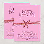 Happy Valentine’s Card Pink Greeting Card Feestdagenkaart (Voorkant / Achterkant)