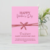 Happy Valentine’s Card Pink Greeting Card Feestdagenkaart (Staand voorkant)