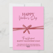 Happy Valentine’s Card Pink Greeting Card Feestdagenkaart (Achterkant)
