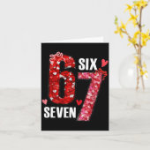 Happy Valentine’s Day 67 Meme Hearts Coquette Bow Kaart (Gele Bloem)