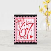 Happy Valentine’s Day 67 Meme Hearts Coquette Bow  Kaart (Gele Bloem)