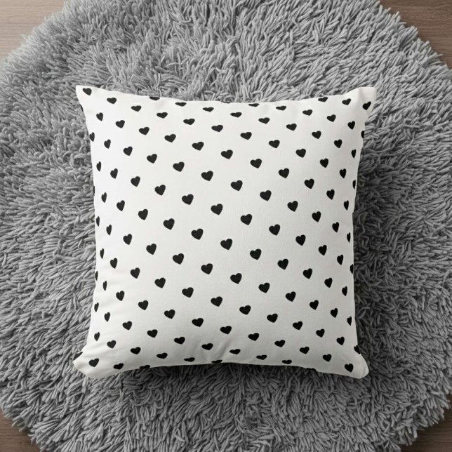 Happy Valentine’s Day Black Heart Design  Kussen (Creator heeft geüpload)