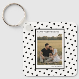 Happy Valentine’s Day Black Heart Design love Sleutelhanger