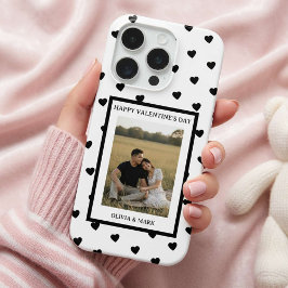 Happy Valentine’s Day Black Heart Romantic love iPhone 15 Pro Case