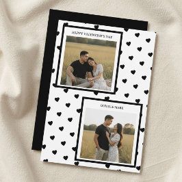 Happy Valentine’s Day Card Black Heart Design Feestdagenkaart