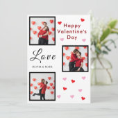 Happy Valentine’s Day Card Custom Photo Collage Kaart (Staand voorkant)