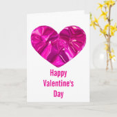 Happy Valentine’s Day Card Cute Pink Heart  Kaart (Gele Bloem)
