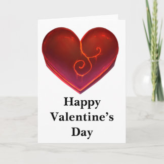 Happy Valentine’s Day Card with Red Heart Love  Kaart