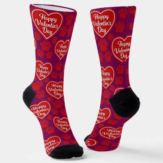 Happy Valentine’s Day Cat Lover Socks Sokken (Gebogen)