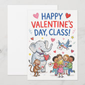 Happy Valentine’s Day Class - Classroom Valentines Feestdagenkaart (Voorkant / Achterkant)