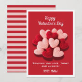 Happy Valentine’s Day Crochet Heart Flat Card Feestdagenkaart (Voorkant / Achterkant)