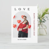 Happy Valentine’s Day Custom Photo Collage  Feestdagenkaart (Staand voorkant)