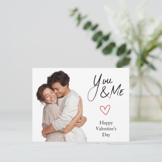 Happy Valentine’s Day – Custom Photo & Text Card Briefkaart (Staand voorkant)