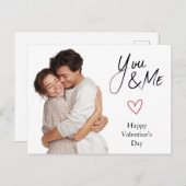 Happy Valentine’s Day – Custom Photo & Text Card Briefkaart (Voorkant / Achterkant)