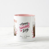 Happy Valentine’s Day Custom Photos & Names Mug  Mok (Midden)