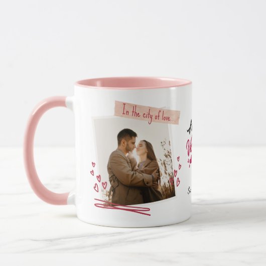 Happy Valentine’s Day Custom Photos & Names Mug  Mok (Links)