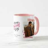 Happy Valentine’s Day Custom Photos & Names Mug  Mok (Voorkant rechts)