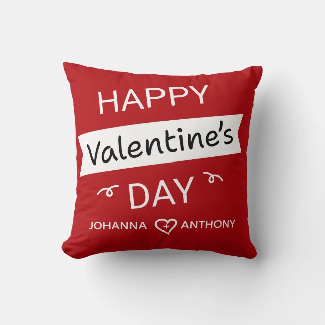 Happy Valentine’s Day – Cute Valentine Love Custom Kussen (Voorkant)