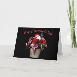 Happy Valentine’s Day Elegant Floral Bouquet Greet Kaart