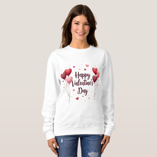 Happy Valentine’s Day Elegant Sweatshirt (Voorkant volledig)