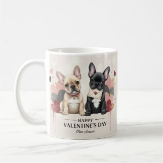 Happy Valentine’s Day French Bulldog Mug – Cute Koffiemok