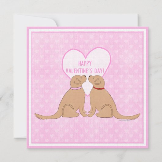 Happy Valentine’s Day Golden Dogs Flat Card (Voorkant)
