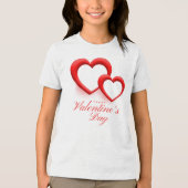 Happy Valentine’s Day Heart Love Design-23540 Tri-Blend Shirt (Voorkant)