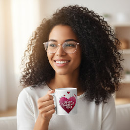 Happy Valentine’s Day Heart Mug Grote Koffiekop