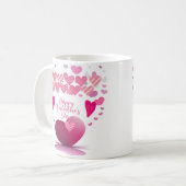 Happy Valentine’s Day Heart Pattern Mug Koffiemok (Voorkant links)