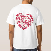 Happy Valentine’s Day Heart Typography – Red Love  T-shirt (Achterkant)