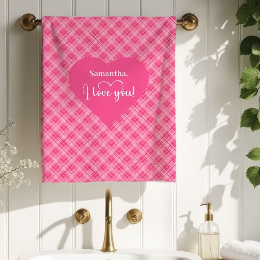 Happy Valentine’s Day Hearts Love Gift Bath Towel Bad Handdoek