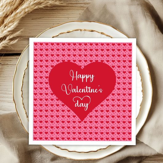 Happy Valentine’s Day Hearts Love Napkins Servet