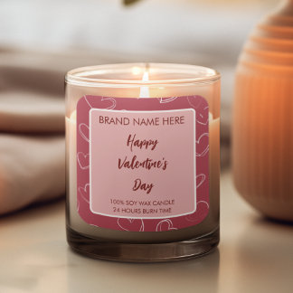Happy Valentine’s Day Hearts Photo Candle Label