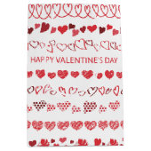 Happy Valentine’s Day Hearts Romantic Holiday Medium Cadeauzakje (Voorkant)