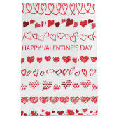 Happy Valentine’s Day Hearts Romantic Holiday Medium Cadeauzakje (Achterkant)
