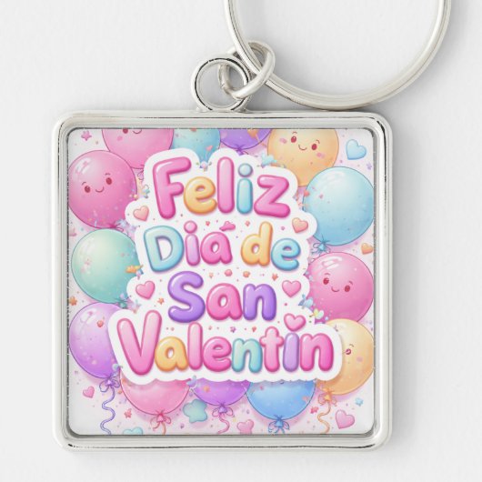 “Happy Valentine’s Day” Keychain – Romantic Gift (Voorkant)
