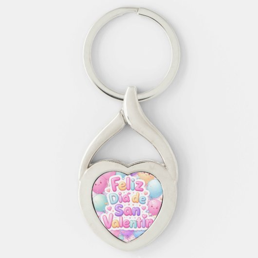 “Happy Valentine’s Day” Keychain – Romantic Gift (Voorkant)