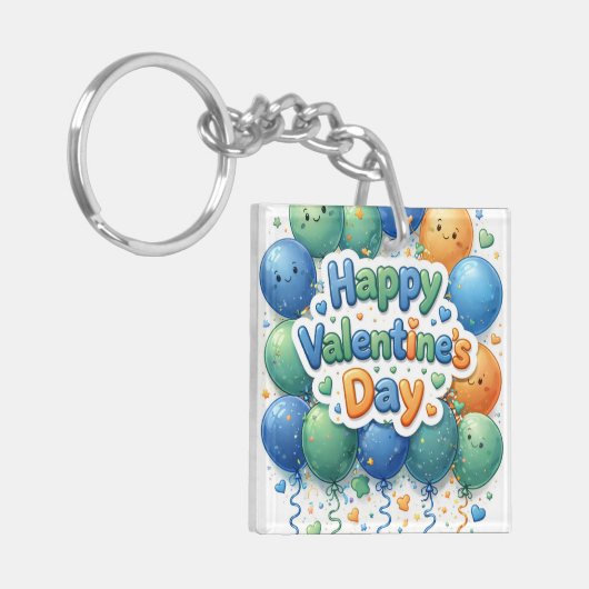 Happy Valentine’s Day Keychain | Romantic Love Key (Voorkant Links)