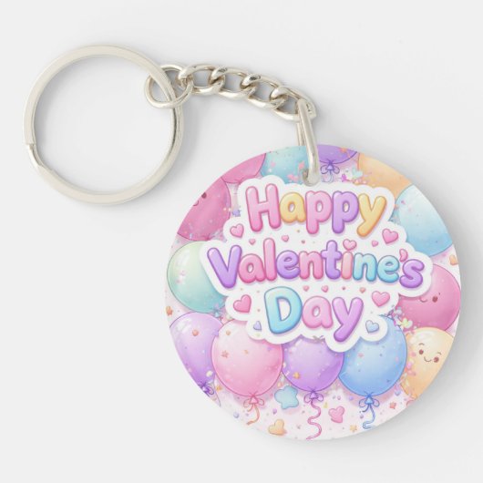 Happy Valentine’s Day Keychain | Romantic Love Key (Voorkant)