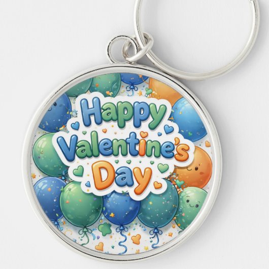Happy Valentine’s Day Keychain | Romantic Love Key (Voorkant)