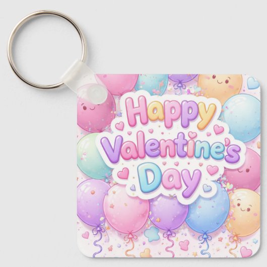 Happy Valentine’s Day Keychain | Romantic Love Key (Voorkant)