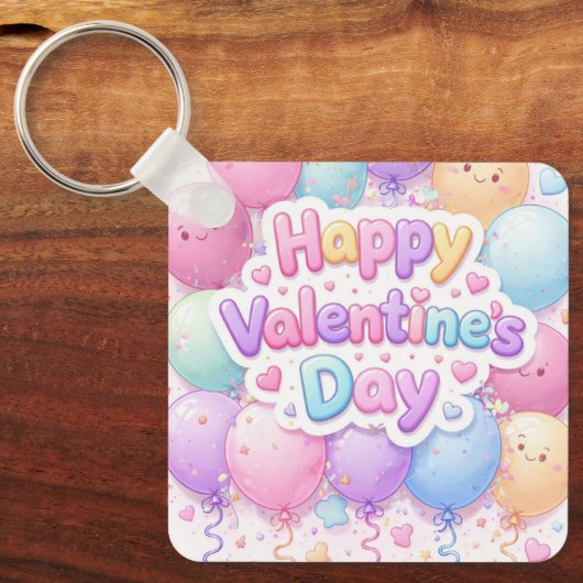 Happy Valentine’s Day Keychain | Romantic Love Key (Voorkant)