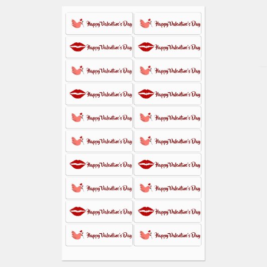 Happy Valentine’s Day Labels with Cute Icons (Vel)