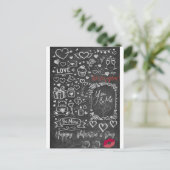 Happy Valentine´s Day - Love chalkboard Briefkaart (Staand voorkant)