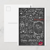 Happy Valentine´s Day - Love chalkboard Briefkaart (Voorkant / Achterkant)